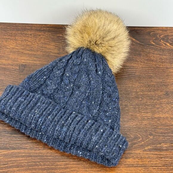 Pendleton Women’s Wool Alpaca Blend Pom Pom Cable Knit Hat OS NWOT